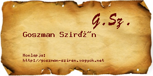 Goszman Szirén névjegykártya